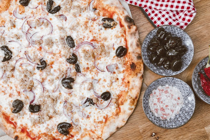 BBQ Chicken pizza with red onion and cilantro