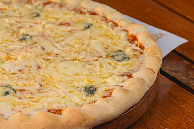 Four cheese pizza with ricotta and parmesan